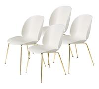 Sedia da Pranzo Beetle Base conica/Ottone Opaco/ Bianco Alabastro 4 Pz.