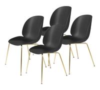 Sedia da Pranzo Beetle Base Conica/Ottone Semi Opaco/ Nero 4 Pz.