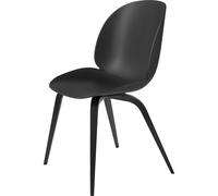 Sedia da Pranzo Beetle Base in Legno Faggio Tinto Nero Opaco/ Nero