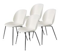 Sedia da Pranzo Beetle con Base conica/Nero Opaco/Bianco Alabastro 4 Pezzi.