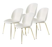 Sedia da Pranzo Beetle GUBI Base conica/Ottone Opaco/ Bianco Alabastro 4 Pz.