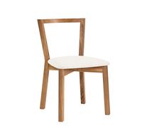 Sedia da pranzo Cee H in rovere massello, tessuto, dimensioni 45 x 54 x h75 cm, peso 6 Kg, finitura rovere, bianco rovere