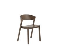 Sedia da Pranzo Cover con Base in Legno Marrone Scuro