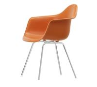 Sedia da Pranzo Eames DAX in Plastica con Braccioli Arancione Ruggine