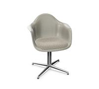Sedia da pranzo Eames in fibra di vetro DAL con cuscino del sedile, colore terra d'ombra grezza/a scacchi/ Cromo