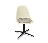 Sedia da pranzo Eames in fibra di vetro DSL con cuscino del sedile Pergamena/Scacchiera/Liscia Basic Dark