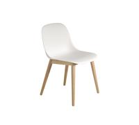 Sedia da Pranzo Fiber con Base in Legno Bianco/ Rovere