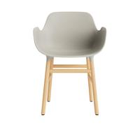 Sedia da Pranzo Form con Braccioli Grigio Chiaro/rovere