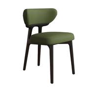 Sedia da pranzo imbottita con schienale curvo e seduta in ecopelle, gambe in legno, elegante sedia d'accento per cucina e soggiorno, casa e uso commerciale
