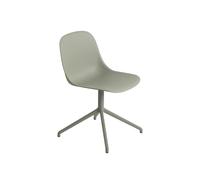 Sedia da Pranzo in Fibra con Base Girevole Verde Polvere