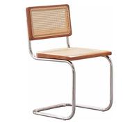 SJHPZG Sedia da Pranzo in Rattan Sedia da Cucina Moderna ergonomica della metà del secolo Patio Sedia Laterale Senza braccioli con Schienale in Canna e robuste Gambe in Metallo