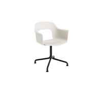 Sedia da pranzo Layout 251 con braccioli e girevole, Bianco Crema/Nero