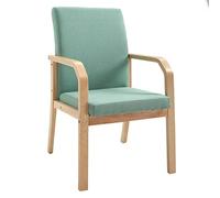 Sedia da pranzo moderna di metà secolo imbottita con braccioli, elegante poltrona per il tempo libero, per soggiorno e cucina, sedia laterale in tessuto verde con gambe in legno