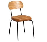 Sedia da pranzo moderna di metà secolo in ecopelle, impilabile, imbottita, sgabelli da cucina per un facile assemblaggio; perfetta per cucina, sala da pranzo e soggiorno (marrone)