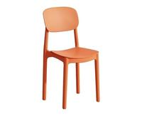Sedia da pranzo moderna impilabile in plastica con schienale quadrato modellato, sedie contemporanee per sala da pranzo, cucina e ufficio (Ge)