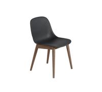 Sedia da Pranzo Muuto Fiber con Base in Legno Marrone Scuro