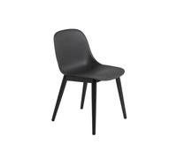 Sedia da Pranzo Muuto Fiber con Base in Legno Nero