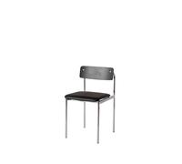 Sedia da Pranzo Offset Imbottita Cromo/ Nero