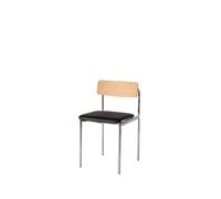 Sedia da Pranzo Offset Imbottita Cromo/ Rovere laccato/Nero