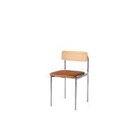 Sedia da Pranzo Offset Imbottita Cromo/rovere Oliato/cognac