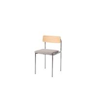 Sedia da Pranzo Offset Imbottita in Cromo/rovere Oliato/lana Riciclata 128