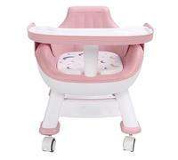 Sedia da Pranzo per Bambini, Sedia per l'alimentazione del Pavimento del Bambino, Schienale, Cuscino Sonoro, Ampia Area di Seduta per Uso Interno del Bambino (PINK)