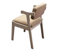 sedia da pranzo Sedia da pranzo moderna Sedia da cucina con schienale medio in legno Poltrona in cotone e lino per cucina Camera da letto Sala da pranzo Portata 100 kg/220 ibs moderno