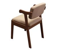 sedia da pranzo Sedia da pranzo moderna Sedia da cucina con schienale medio in legno Poltrona in cotone e lino per cucina Camera da letto Sala da pranzo Portata 100 kg/220 ibs moderno