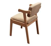 sedia da pranzo Sedia da pranzo moderna Sedia da cucina con schienale medio in legno Poltrona in cotone e lino per cucina Camera da letto Sala da pranzo Portata 100 kg/220 ibs moderno
