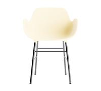 Sedia da Pranzo Shape con Braccioli Crema/ Cromo