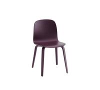 Sedia da Pranzo Visu con Base in Legno Color Prugna Scuro