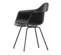 Sedia da Pranzo Vitra Eames DAX in Plastica con Braccioli, Colore Nero Intenso