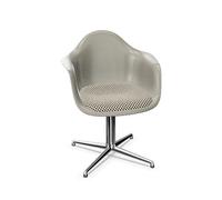 Sedia da Pranzo Vitra Eames in Fibra di Vetro DAL con Cuscino Del Sedile, Colore Terra D'ombra Grezza/a Scacchi/ Cromo