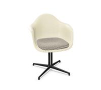 Sedia da Pranzo Vitra Eames in Fibra di Vetro DAL con Cuscino Del Sedile Pergamena/Scacchiera/Liscia Basic Dark