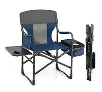 Sedia da regista pieghevole oversize con tavolino, borsa frigo, tasca portaoggetti e portabicchieri, supporta 179,6 kg, ideale per campeggio, escursionismo, pesca, prato e picnic