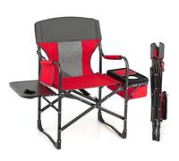 Sedia da regista pieghevole oversize con tavolino, borsa frigo, tasca portaoggetti e portabicchieri, supporta 179,6 kg, ideale per campeggio, escursionismo, pesca, prato e picnic