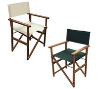 cosedacasa Sedia da Regista Poltrona Relax Prendi Sole per Spiaggia Mare Giardino Campeggio Piscina in Legno e Tessuto-Beige