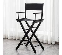 Sedia da regista portatile e pieghevole, 61 cm, sgabello da trucco per artisti, schienale alto in tela, sedia da barbiere, sedia da regista leggera in legno per trucco e styling (altezza: 75,5 cm)