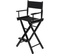 Sedia da Regista, Sedia da Trucco, Sedia da Regista Pieghevole, Sedia Portatile in Legno, Sedia da Truccatore Pieghevole, Black