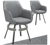 TecTake® Set 6 Sedie Sala da Pranzo Girevoli Imbottite, Sedie Moderne con Braccioli e Schienale, Gambe in Acciaio Verniciato a Polvere, Poltroncine Antiscivolo, Sedie Arredamento Casa - Antracite