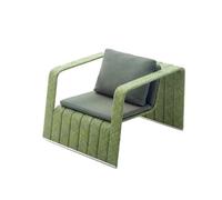 Sedia da salotto curva, chaise longue in vimini e rattan, per tutte le stagioni, con cuscini imbottiti, mobili da giardino per patio, giardino, cortile, piscina, divano B