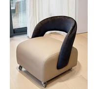 Sedia da salotto imbottita con ruote, piccola sedia da salotto imbottita con schienale curvo, sgabello compatto per il cambio scarpe, per soggiorno, camera da letto e ingresso (schienale in velluto