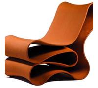 Sedia da salotto moderna con nastro, sedia moderna curva in resina con design scultoreo, mobili in fibra di vetro di alta qualità (arancione)
