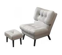 Sedia da salotto per interni, con schienale, regolabile, con poggiapiedi, sedia da lettura per camere da letto, veranda, sedia contemporanea/grigio chiaro