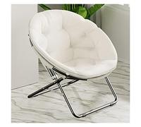 Sedia da salotto pieghevole portatile per camera da letto, soggiorno e campeggio, elegante struttura in metallo bianco, comoda seduta per esterni, ideale per relax e tempo libero