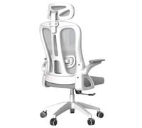 Sedia Da Scrivania Da Ufficio Bracciolo Ribaltabile Schienale Alto Sedia Ergonomica Per Computer Poggiatesta Regolabile 3D Supporto Lombare Sedie Girevoli Home Game 360° Ruote (Bianche Con P