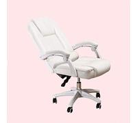 Sedia da scrivania da ufficio girevole regolabile e girevole esecutivo con braccioli supporto lombare scrivania sedia ergonomica comoda ragazza sedentaria gioco dal vivo, bianco-Without footrest
