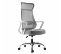 Sedia da scrivania da ufficio - Sedia da ufficio ergonomica girevole a 360° in rete traspirante con rotelle, regolabile in altezza, dotata di comodi braccioli ribaltabili(White*Nylon,Standard)