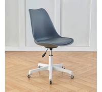Sedia da scrivania ergonomica con meccanismo di sollevamento, schienale confortevole, altezza regolabile, perfetta per ufficio e studio, design elegante grigio