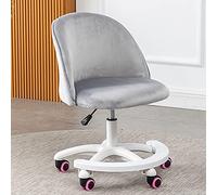 Sedia da scrivania ergonomica con ruote, regolabile, schienale medio, girevole, reclinabile, per studio, perfetta per la crescita della postura, grigio, 56 x 56 x 69 cm, 79 cm
